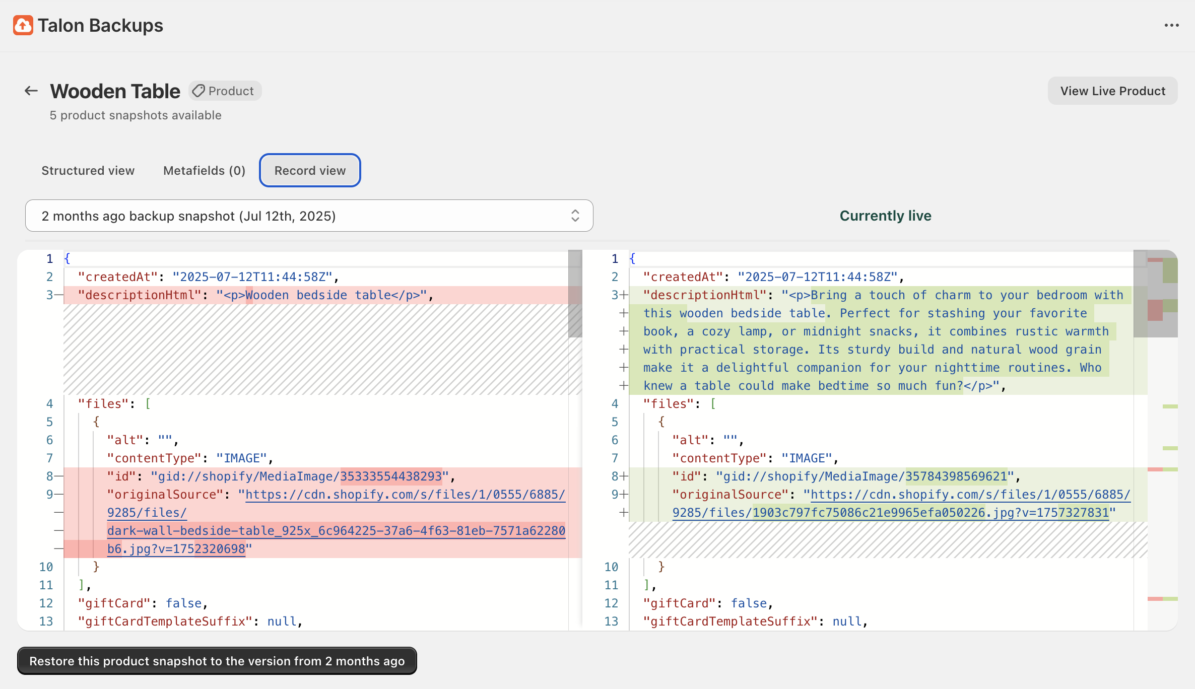 Restore all files from a specific backup date