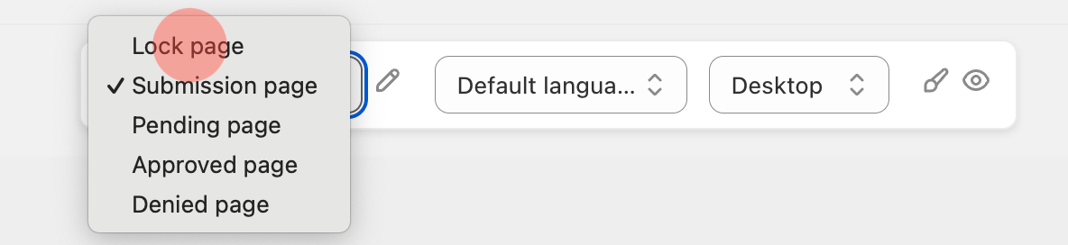 Lock page configuration